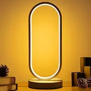 Modern Bedside Table Lamp, Led Oval Nightstand Light, Rechargeable Dimmable Nightstand Lamp, 3 Color Temperatures and 10 Brightness Levels Desk Lamp for Living Room, Bedroom Home Decoration