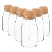 6x Glass Storage Bottles with Cork Lids Kitchen Pantry Food Canister 180ml