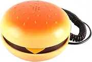 Novelty Cute Imitation Burger Landline Phone Creative Cartoon Burger Phone Mini Office Corded Home Phone with Non-Slip Feet for Decorative Use