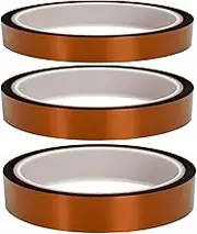 EFGTEK High Temp Tape, 3 Pack Multi-Sized 33m*10mm, 33m*15mm, 33m*20mm, Heat Resistance Up to 280°C for Protecting CPU, PCB Circuit Board