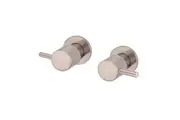 MEIR Round Brass Wall Taps - Quarter Turn - Champagne