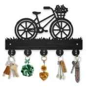 Wood Coat Hooks Grass Bike Key Holder for Wall Bicycle Flower Meadow