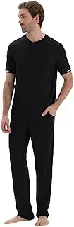 [Dagi] Men's Cotton Modal Knitted Two Pants with Pockets and Laces Pyjama