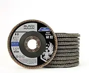 10 Pack 4-1/2" x 7/8" Black Hawk Zirconia Grinding & Sanding Flap Discs T29 (120 Grit)
