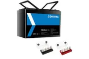 Gentrax 12V 100Ah Lithium Battery + 4 GANG 300A M8 Power Distribution Block Bus Bar 1* Red 1* Black