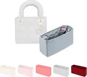 KINGS IN BAG Purse Insert Organizer for Lady-Dior Purse, Soft-touch Bag Insert, Inner Bags with Multiple Pockets for Storage (Small, Blue brume)