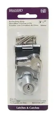 Key Locking Bright Zinc Plated 3-1/2" Hasp