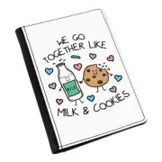 We Go Together Like Milk & Cookies Passport Holder Cover Case Funny Valentines