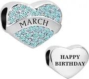 [NARTGO] 12 Months Saprkling Birthstone Charms Compatible with Pandora Bracelets Birthday Mother's Day Christmas Jewelry Gifts for Women