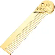 FRCOLOR beard oil comb moustache brush Small Comb hairdressing comb beard shaping comb pocket beard comb skull design comb hair style comb men comb man hair straightener vintage Zinc alloy