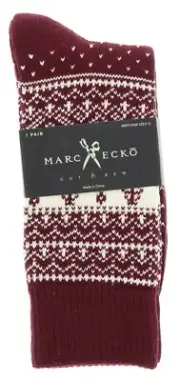 Men's Socks By Marc Ecko Crew Length Fair Isle Pattern Winter Knit Cotton Blend