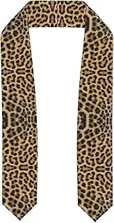 [WURTON] Rough Leopard Print Print Unisex Adult Graduation Stole Class Of 2024 Polyester Shawl Stole With Trim Honor