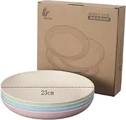 4 Pack Wheat Straw Plates Reusable Dinner Plates, Durable & Lightweight, Perfect for Home, Parties, Camping, and Outdoor Use Dishwasher Safe (23 9IN)