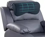 HOMBYS Cervial Neck Pillow for Recliner, Foam Headrest Cushion for Sleeping, Medium Firm Neck Support for Couch, Office Chair and Car, Non-Slip Backing and Elastic Straps, Dark Grey