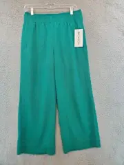 Athleta Women’s Echo Wide Crop Pant Size 10 Green Travel Leisure Comfy NWT