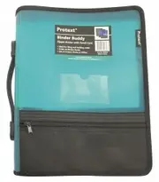 Binder Buddy Protext A4 2 Ring Binder, 25mm with Zipper, Handle, Pockets, and Presentation Case, Aqua – Versatile Document Organizer for Office, School, and Travel