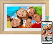 Ariv Hommey 10.1" Smart WiFi Digital Photo Frame Wood, 1280x800 IPS Touch Screen, Built-in 32GB & Smart Auto-Rotation, Stand Display, Type-C Frameo App Instant Sharing