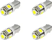 Makergroup 1445 17053 BA9S Miniature Bayonet Single Contact Base LED Light Bulbs for RV Camper Trailer Automotive Light Bulbs Dome Lights Map Reading Lights 12VDC Daylight White 6000K 4-Pack