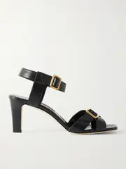 [Manolo Blahnik] Manolo Blahnik - Shbealo 70 Buckled Leather Sandals - Black - IT40 IT 40 Black