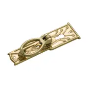 3323 Cabinet Pull Handle Sheet Brass Pedestal Edwardian Polished Brass