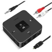 Bluetooth 5.0 Transmitter Receiver for TV, 2 in 1 Bluetooth Aux Adapter Brown