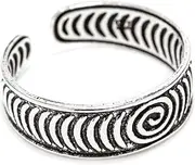 [Windalf] Vintage Toe Ring Cariza 5 mm Life Spirals Midi Ring Bohemia Foot Ring Summer Jewellery 925 Sterling Silver, Sterling Silver