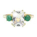 3 Carats Of Gemstones: Topaz And Emerald Enchanted Ring