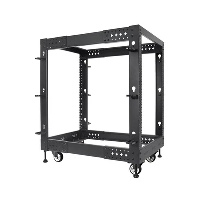 RIVECO 15U Server Rack Adjustable Depth Network 4 Post Cabinet Open Frame wit...