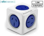 ALLOCACOC POWERCUBE Extended 5 Outlets, 1.5M - Blue