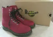 DR MARTENS 1460 Pascal Cherry Red Glitter Ray Leather Boots Shoes US 7 EU 38 NWB
