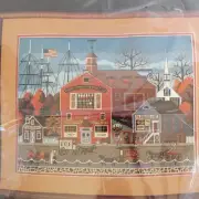 Charles Wysocki Harbor Town Needlepoint Kit 2212 Dimensions Americana 1982 VTG