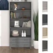 Solid Wood Pine Highboard Sideboard Buffet "HAMAR" Home Organiser Multi Colours vidaXL