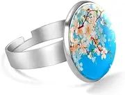 [FVQL] Adjustable Ring for Girls, flower pattern art