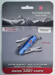 Victorinox Dorado Blue Classic Swiss Army knife. NIP custom print #3701