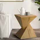 Oikiture Side Table Coffee Bedside End Stool Stand Magnesium Cement Outdoor