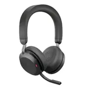 Jabra Evolve2 75 USB-A Link380a MS Stereo Black, 8-Mic Technology, 36 Hours Battery & Fast Charge, Dual-Foam Tech