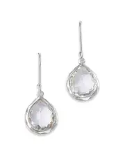 Ippolita Sterling Silver Rock Candy Teeny Teardrop Earrings in Clear Quartz