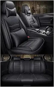 Universal 5 Seat Car Seat Cover Compatible with KIA Sportage Ceed Rio NIRO Stinger Optima Soul Forte Spectra Sorento Car Accessories(Black-01)