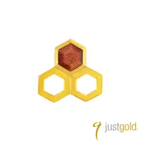 在飛比找誠品線上優惠-【Just Gold 鎮金店】搖滾蜂格 黃金單耳耳環(三組-