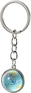 [COLLBATH] Creative Planet Keychain Map Globe Key Ring d Pendant Charm Unique Key Decor for Handbag Purse Hanging Ornament