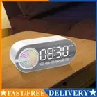 Wireless BT Speaker Alarm Clock with Dual Alarms Living Room Office Decoration A