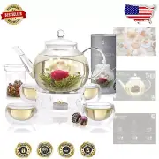 40 oz Glass Teapot with Infuser & Insulated Cups – Celebration Tea Gift Set