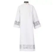 Latin Cross Front Wrap Alb Features Reinforced Double Stitched Seams Size Small
