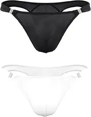 [Generic] Set of 2 Men's Thong Bikini Underwear Pouch Briefs Trip Thongs G-String