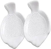 OHPHCALL 2Pcs Ceramic Garlic Ginger Grater Multi Function Kitchen Tool for Grinding Fruits and Vegetables Safe to Use Fish Shaped Design Easy to Clean for Garlic and Ginger