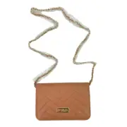 bebe Sophia Small Crossbody Bag Dark Blush 7.5” x 5” x 2” Goldtone Chain Strap