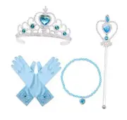 Princess Dress Up Accessories for Girls Christmas Party Cosplay Set Blue