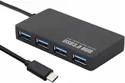 USB Type-C 3.0 Multi-Port Hub with 4 High-Speed Expansion Ports, Compatible with Laptops, Tablets, and Smartphones, Compact Design for Easy Portability
