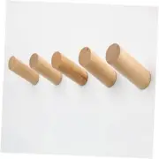 5 Pack Wood Wall Hooks, Rustic Wooden Coat Hooks Wall Mount, No primary color