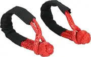 2PCS 1/2Inch X 22Inch Recovery Strap Traction Recovery Strap 43000LBS Breaking Power Red